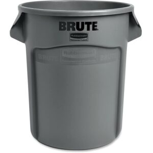 rubbermaid commercial products brute heavy-duty trash/garbage can, 20-gallon, gray, wastebasket for home/garage/mall/office/stadium/bathroom, pack of 6