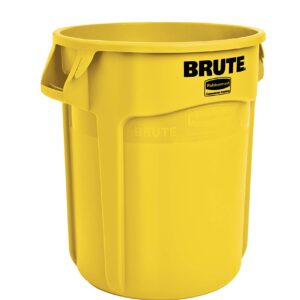 Rubbermaid Commercial FG262000YEL BRUTE Heavy-Duty Round Waste/Utility Container, 20-gallon, Yellow