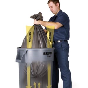 Rubbermaid Commercial FG262000YEL BRUTE Heavy-Duty Round Waste/Utility Container, 20-gallon, Yellow