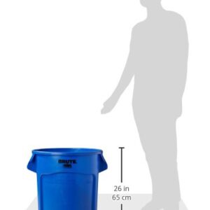 Rubbermaid Commercial Products Brute Heavy-Duty Round Waste/Utility Container With Venting Channels, 20-Gallon, Blue (Fg262000Blue)