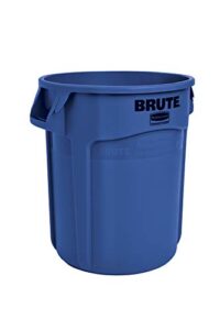 rubbermaid commercial products brute heavy-duty round waste/utility container with venting channels, 20-gallon, blue (fg262000blue)