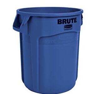 Rubbermaid Commercial Products Brute Heavy-Duty Round Waste/Utility Container With Venting Channels, 20-Gallon, Blue (Fg262000Blue)