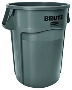 rubbermaid commercial fg264360gray brute heavy-duty round waste/utility container, 44-gallon, gray