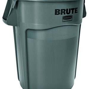 Rubbermaid Commercial FG264360GRAY BRUTE Heavy-Duty Round Waste/Utility Container, 44-gallon, Gray