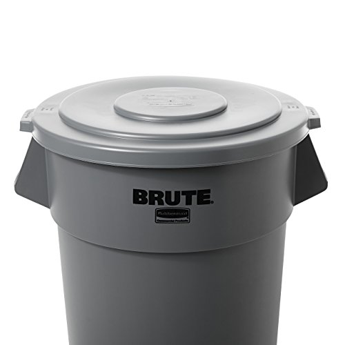 Rubbermaid Commercial FG265400GRAY BRUTE Heavy-Duty Round Waste/Utility Container, 55-gallon Lid ONLY, Gray