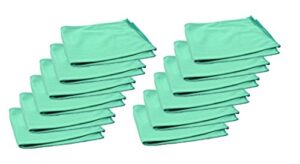 real clean 16x16 green microfiber window glass cleaning towels (pack of 12)
