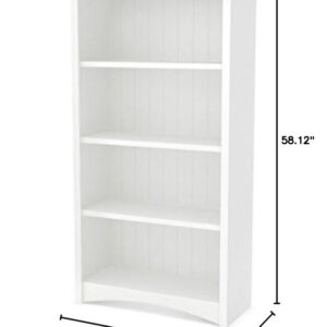 South Shore Gascony 4-Shelf Bookcase Pure White