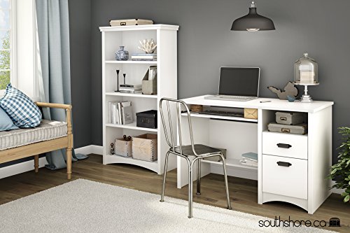 South Shore Gascony 4-Shelf Bookcase Pure White