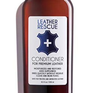 Leather Rescue Conditioner and Restorer for Jackets, Shoes, Bags, Purses, Car Seats, and Furniture - Non-Toxic and Made in USA - 8.5 oz