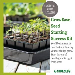 Gardener's Supply Company GrowEase Self Watering Seed Starting Kit, 24- Cell Seed, Holds 3 Qts of Seed Starting Mix - Capillary Mat, Cover and Water Reservoir Included, 100% Recycled Plastic