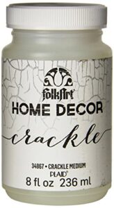 folkart home decor chalk furniture & craft acrylic paint in assorted colors, 8 ounce, crackle