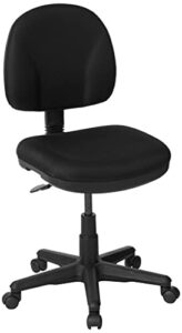 office star pneumatic sculptured office task chair with thick padded seat and built-in lumbar support, black