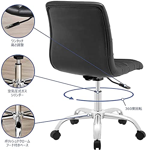 Modway Ripple Ribbed Armless Mid Back Swivel Computer Desk Office Chair In Black