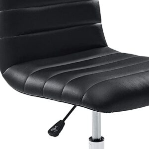 Modway Ripple Ribbed Armless Mid Back Swivel Computer Desk Office Chair In Black