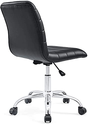 Modway Ripple Ribbed Armless Mid Back Swivel Computer Desk Office Chair In Black