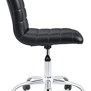 Modway Ripple Ribbed Armless Mid Back Swivel Computer Desk Office Chair In Black