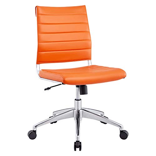 Modway EEI-1525-ORA Jive Ribbed Armless Mid Back Swivel Conference Chair In Orange