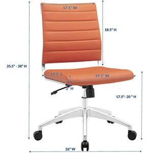 Modway EEI-1525-ORA Jive Ribbed Armless Mid Back Swivel Conference Chair In Orange