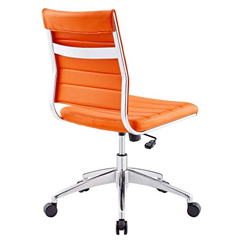 Modway EEI-1525-ORA Jive Ribbed Armless Mid Back Swivel Conference Chair In Orange