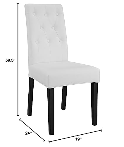 Modway Confer Modern Tufted Faux Leather Upholstered Parsons Kitchen and Dining Room Chair in White