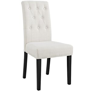 modway confer modern tufted upholstered fabric parsons kitchen and dining room chair in beige