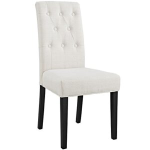 Modway Confer Modern Tufted Upholstered Fabric Parsons Kitchen and Dining Room Chair in Beige