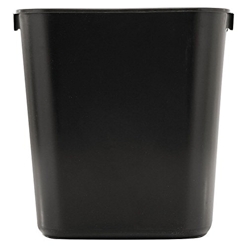 Rubbermaid Commercial Soft Molded Plastic 3.5-Gallon Trash Can, Rectangular, Black 3 Pack