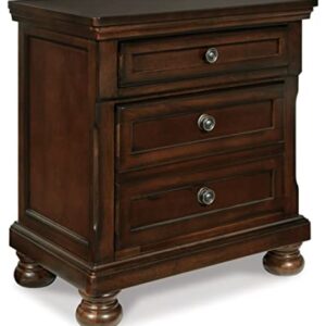 Signature Design by Ashley Porter Classic 2 Drawer Nightstand with Dovetail and Ball-bearing Construction, Dark Brown