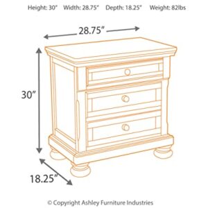 Signature Design by Ashley Porter Classic 2 Drawer Nightstand with Dovetail and Ball-bearing Construction, Dark Brown