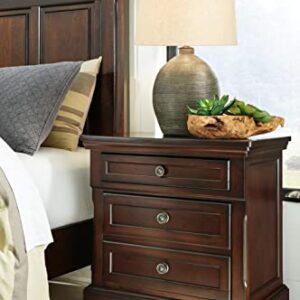 Signature Design by Ashley Porter Classic 2 Drawer Nightstand with Dovetail and Ball-bearing Construction, Dark Brown