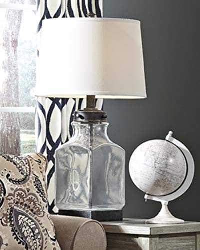 Signature Design by Ashley Sharolyn Modern Farmhouse 30.13" Glass Table Lamp, Silver