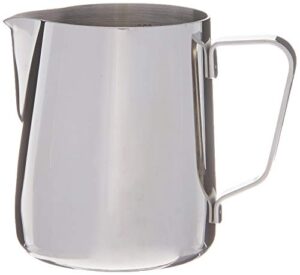 rhino coffee gear 0799439358010 milk pitcher, 12 oz, silver