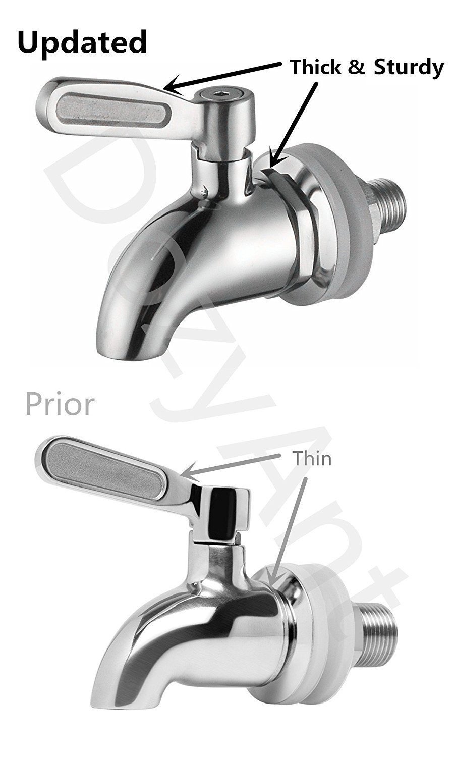 DOZYANT Updated More Durable Beverage Dispenser Replacement Spigot,Stainless Steel Polished Finished, Water Dispenser Replacement Faucet, fits Berkey and Other Gravity Filter Systems as Well