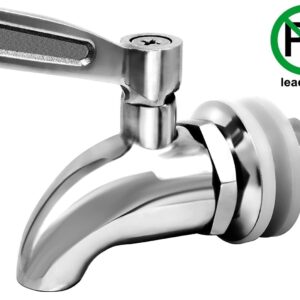 DOZYANT Updated More Durable Beverage Dispenser Replacement Spigot,Stainless Steel Polished Finished, Water Dispenser Replacement Faucet, fits Berkey and Other Gravity Filter Systems as Well