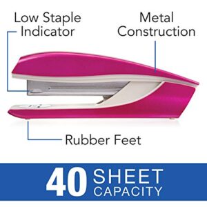 Swingline Stapler, NeXXt Series Wow, Desktop Stapler, 40 Sheet Capacity, Pink (55047023)