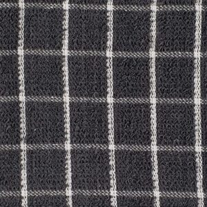 DII Basic Terry Collection Windowpane Dishcloth Set, 12x12, Gray, 6 Piece