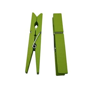 yongshida wood craft clothespins pegs with spring 2.9" color green pack of 40