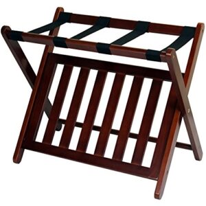 Casual Home Luggage Rack, Walnut, Solid Wood