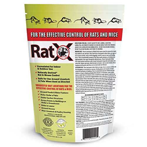 EcoClear Products 620102, RatX All-Natural Poison Free Humane Rat and Mouse Rodenticide Pellets, 3 lb. Bag