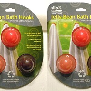 SlipX Solutions Jelly Bean Bath Hooks with Suction Cup Grip (2 Pack) - Roses