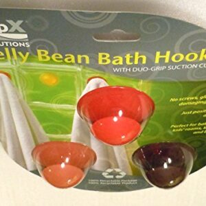 SlipX Solutions Jelly Bean Bath Hooks with Suction Cup Grip (2 Pack) - Roses