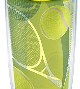 Tervis Tennis Balls Tumbler with Wrap and Neon Yellow Lid 24oz, Clear