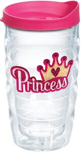 tervis princess - sequins made in usa double walled insulated tumbler travel cup keeps drinks cold & hot, 10oz wavy, clear