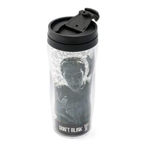 doctor who coffee mug - dr who weeping angel insulated tumbler cup - don't blink - 12 oz