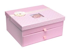 c.r. gibson pink baby girl large keepsake box, 12.5'' w x 10.25'' h