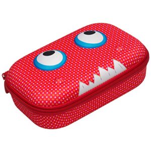 zipit beast pencil box for kids | pencil case for school | organizer pencil bag | large capacity pencil pouch (red)