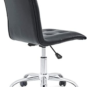 Modway Prim Ribbed Armless Mid Back Swivel Conference Office Chair In Black