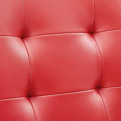 Modway Prim Ribbed Armless Mid Back Swivel Conference Office Chair In Red