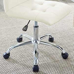 Modway Prim Ribbed Armless Mid Back Swivel Conference Office Chair In White