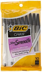 bic cristal stic medium ball pen, black 10 ea (pack of 2)